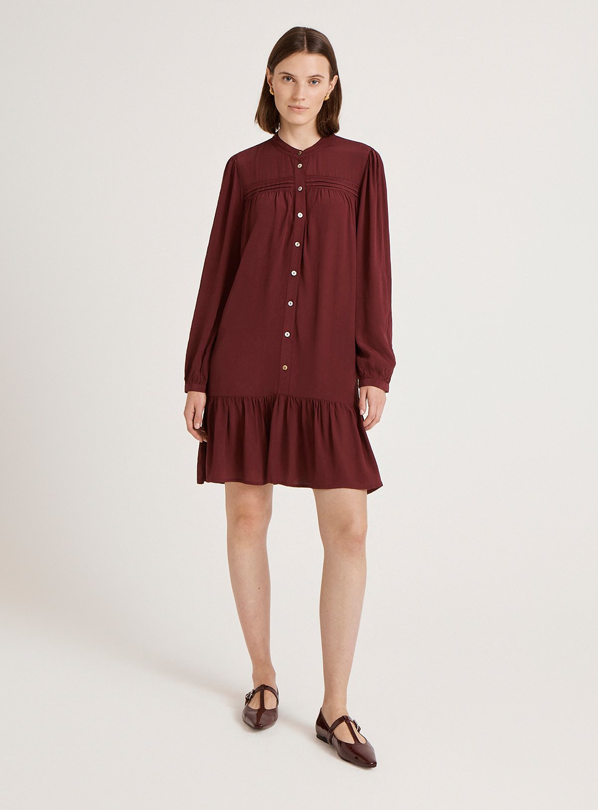 FINERY Beccy Dress Burgundy 16 - Image 2 thumbnail
